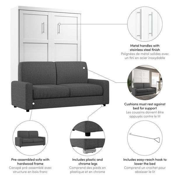 Grand lit escamotable avec canapé (78L)
