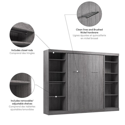Full Murphy Bed and 2 Closet Organizers (109W)