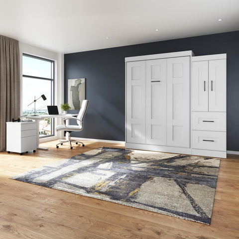 Lit escamotable double avec armoire (85L)