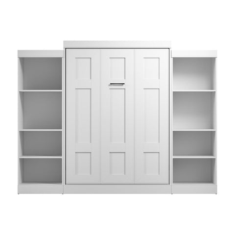 Lit escamotable double avec organisateurs de garde-robe (110L)