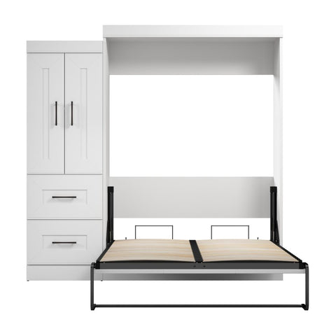 Lit escamotable double avec armoire (85L)