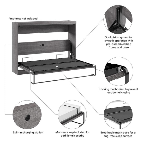 80W Full Horizontal Murphy Bed