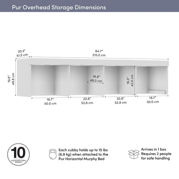 Overhead Storage for Pur 85W Queen Horizontal Murphy Bed