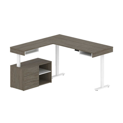 72W L-Shaped Standing Desk with Credenza
