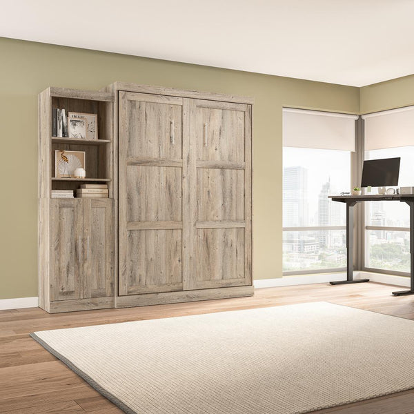 Queen Murphy Bed and Closet Organizer with Doors (90W)