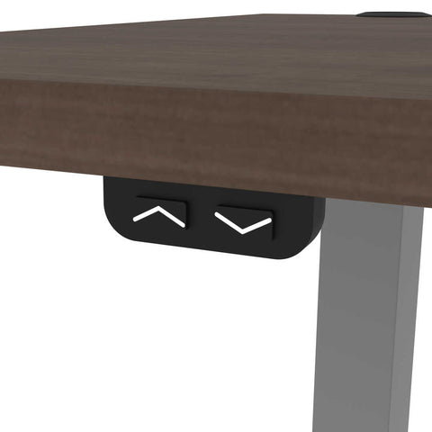 Bureau assis-debout 72L x 30P avec support double pour moniteurs