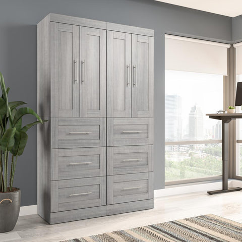 Contemporary Closet System with Doors & Drawers, 50W x 19D