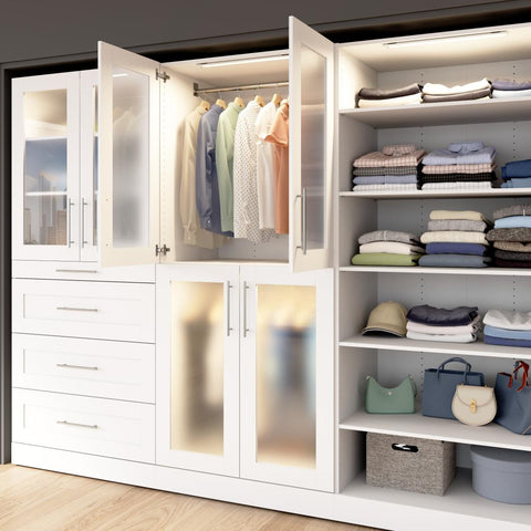 Ensemble de 2 portes en verre dépoli pour organisateurs de garde-robe modulaires 25 po Florence