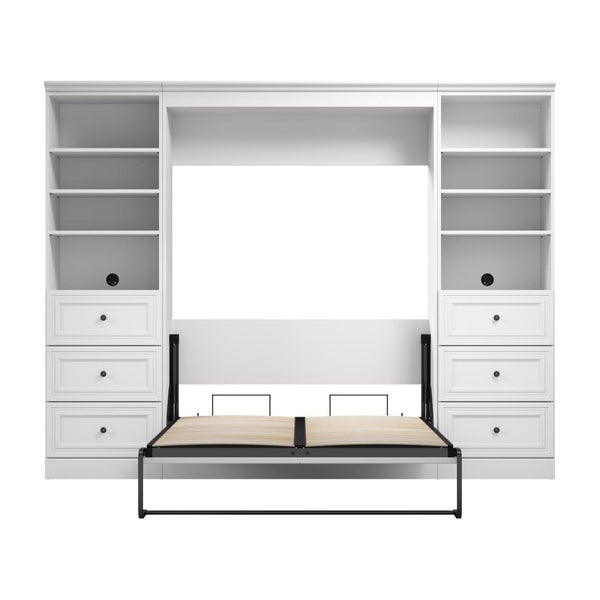 Full Murphy Bed and 2 Closet Organizers with Drawers (109W)