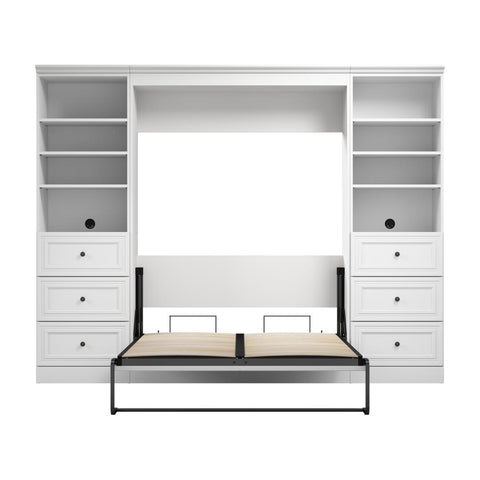 Full Murphy Bed and 2 Closet Organizers with Drawers (109W)