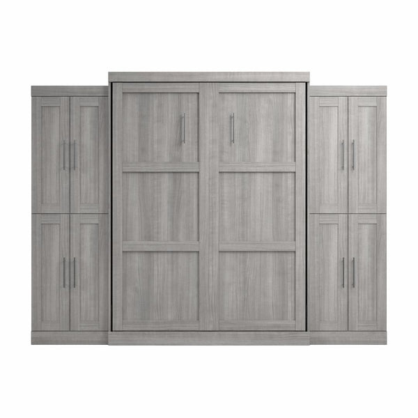 Grand lit escamotable avec armoires (115L)