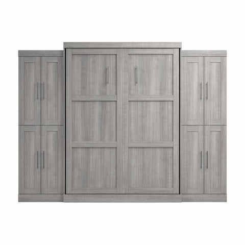 Grand lit escamotable avec armoires (115L)