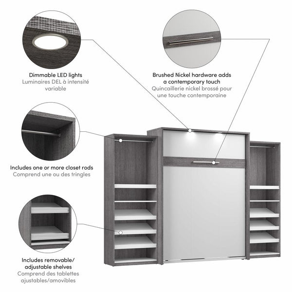 Queen Murphy Bed with 2 Closet Organizers (125W)