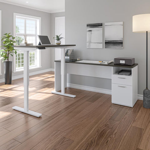 Bureau assis-debout électrique en L 72L