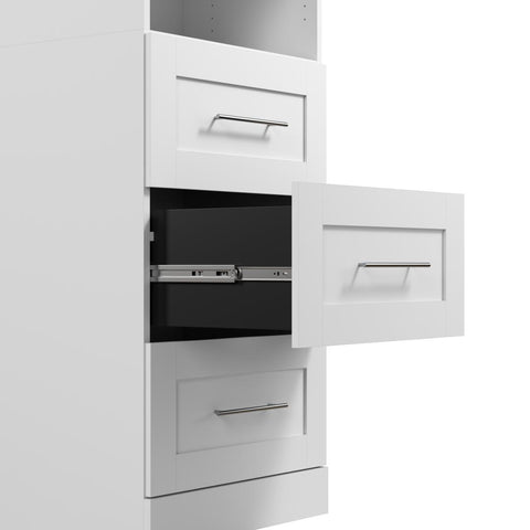 Contemporary Closet System with Shelves, Drawers, Shoe Racks, Clothing Rods & Cubbies, 83W X 68D