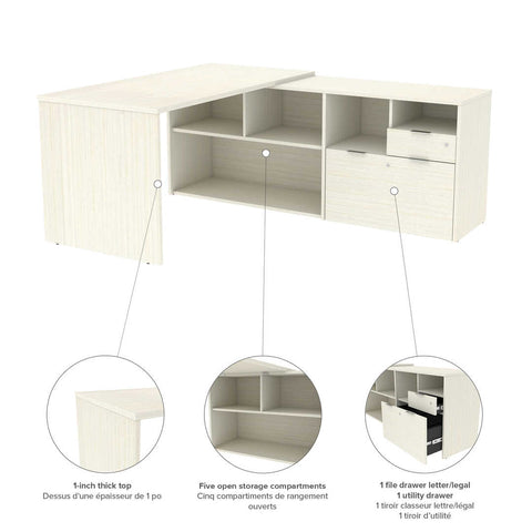 72W L-Shaped Desk