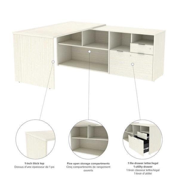 72W L-Shaped Desk