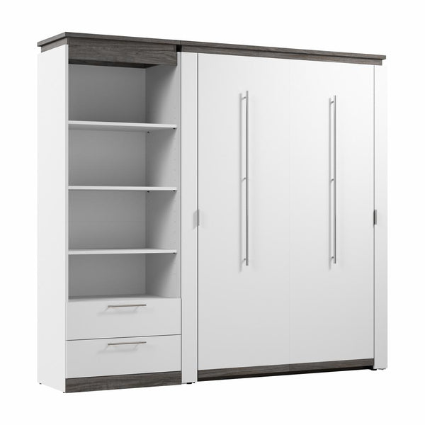 Full Murphy Bed and Shelving Unit with Drawers (89W)