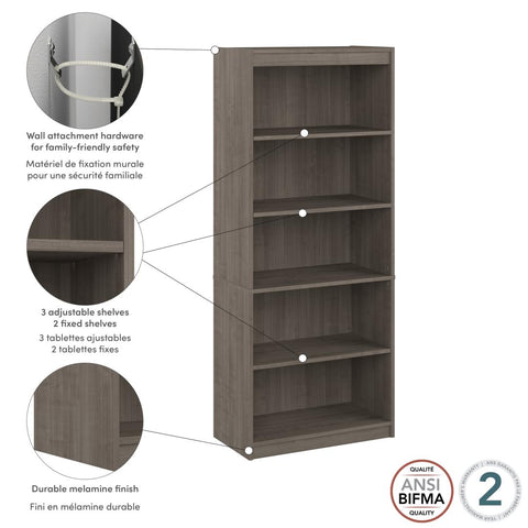 Bibliothèque à 5 tablettes