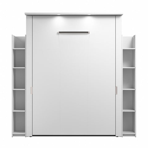 Grand lit escamotable avec étagères (88L)