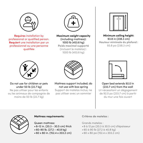 Grand lit escamotable (queen) 70L