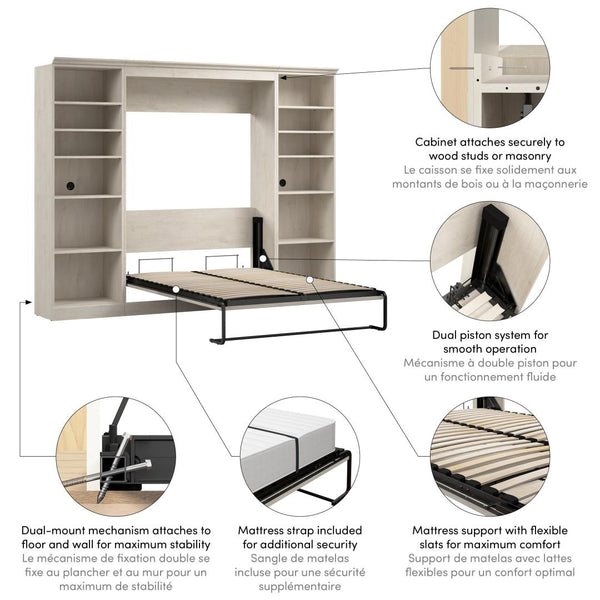 Full Murphy Bed and 2 Closet Organizers (109W)