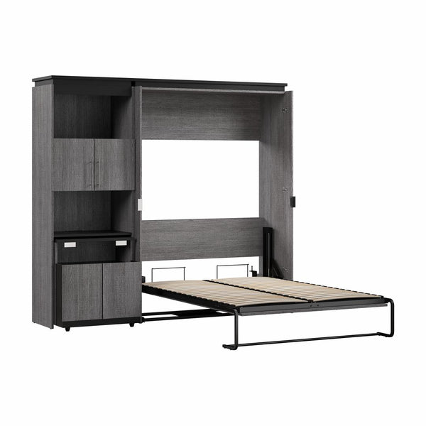 Full Murphy Bed with Storage Cabinet and Fold-Out Desk (91W)