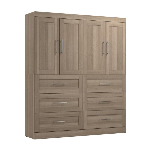 Contemporary Closet System with Drawers, 72W x 19D
