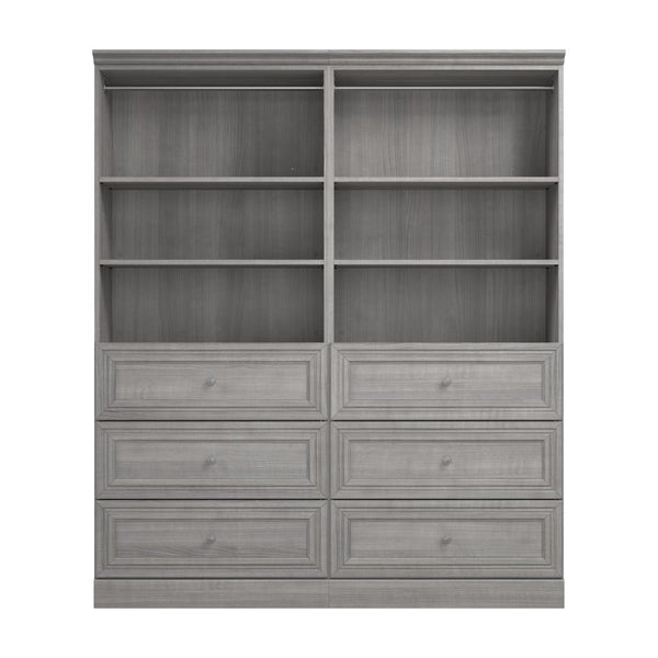 Traditional Closet System with Shelves, Drawers & Clothing Rod, 72W x 20D