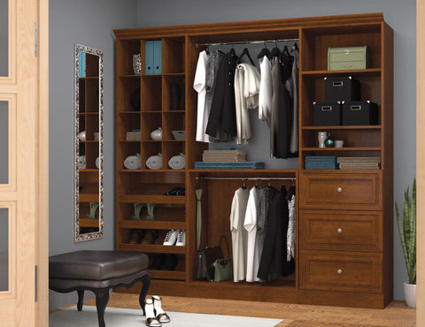 Système de rangement de garde-robe avec tiroirs 86L
