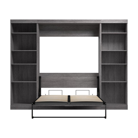 Lit escamotable double avec 2 étagères (109L)