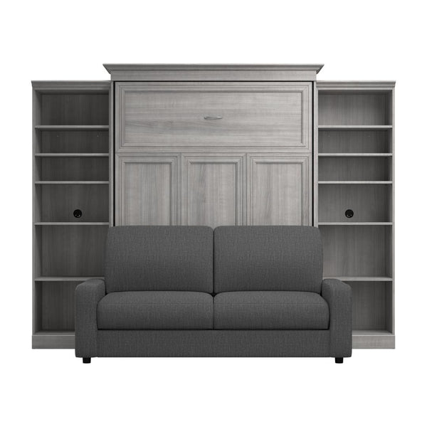 Grand lit escamotable avec canapé et organisateurs de garde-robe (115L)