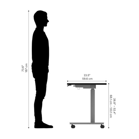 Petit bureau assis-debout 36L x 24P