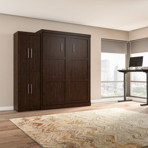 Grand lit escamotable avec organisateur de garde-robe (90L)