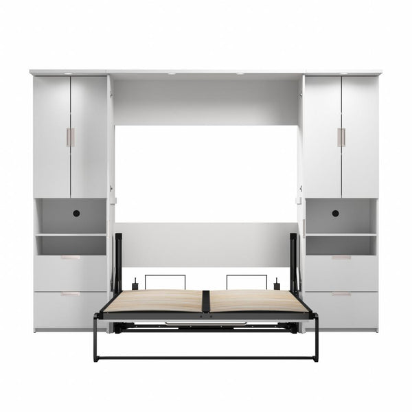 107W Full Murphy Bed with 2 Storage Cabinets