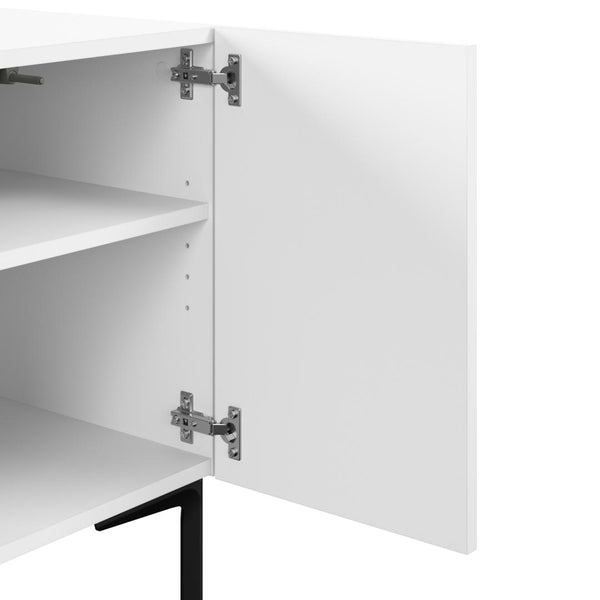 118W Modular Entertainment Center with TV Stand, Storage Cabinets, Hutch, and Large Wall Panel