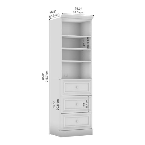 Traditional Closet System with Shelves & Drawers, 25W x 20D