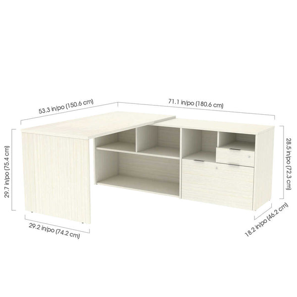 72W L-Shaped Desk