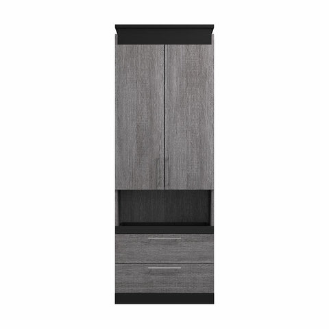 Grande armoire 30L avec portes, tiroirs et tablette coulissante