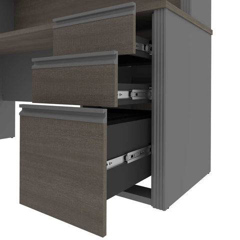 72W U-Shaped Executive Desk with 2 Pedestals and Hutch