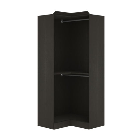 Traditional Corner Closet System with Clothing Rods, 36W x 36D