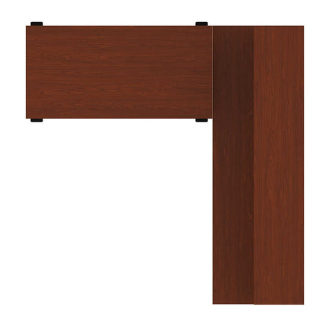 Bureau assis-debout en L 72L avec caisson et huche