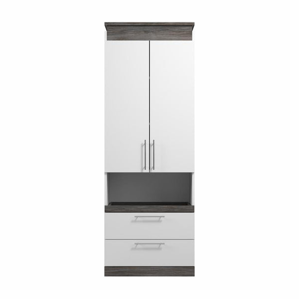 Grande armoire 30L avec portes, tiroirs et tablette coulissante