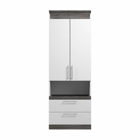 Grande armoire 30L avec portes, tiroirs et tablette coulissante