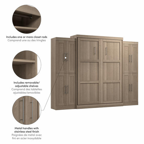 Grand lit escamotable avec armoires (115L)