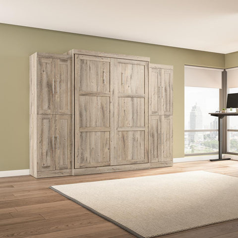 Grand lit escamotable avec armoires (115L)