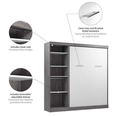 Full Murphy Bed with Closet Organizer (84W)