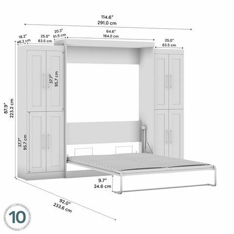 Grand lit escamotable avec armoires (115L)