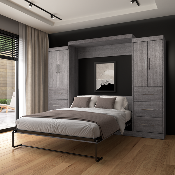 Queen Murphy Bed with 2 Wardrobes (115W)