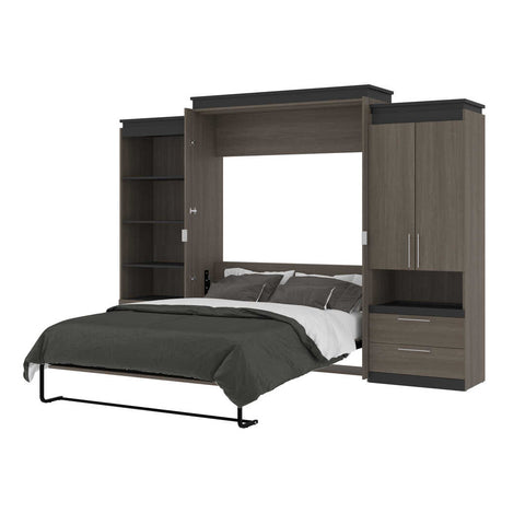 Grand lit escamotable (queen) et rangement multifonctionnel avec tiroirs (125L)